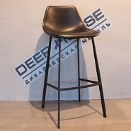Стул Бормио барный экокожа (черный винтаж), сиденье (черное) + ножки черные - 9