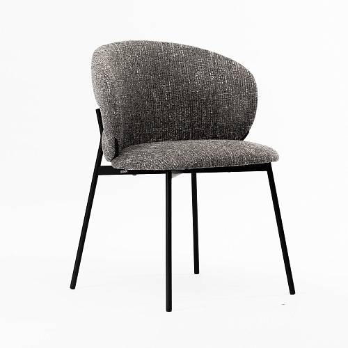 картинка Стул Шамбери серая ткань ножки металл (черный) от производителя дизайнерской мебели Deephouse