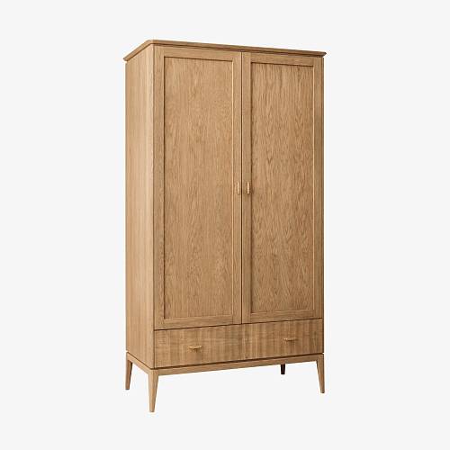 картинка Шкаф Брисбен 115х61х210 см, 2 двери, массив дуба тон натуральный (масло) от производителя дизайнерской мебели Deephouse
