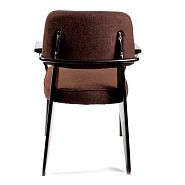 Кресло Вена сталь + сиденье темно-коричневая ткань - 4